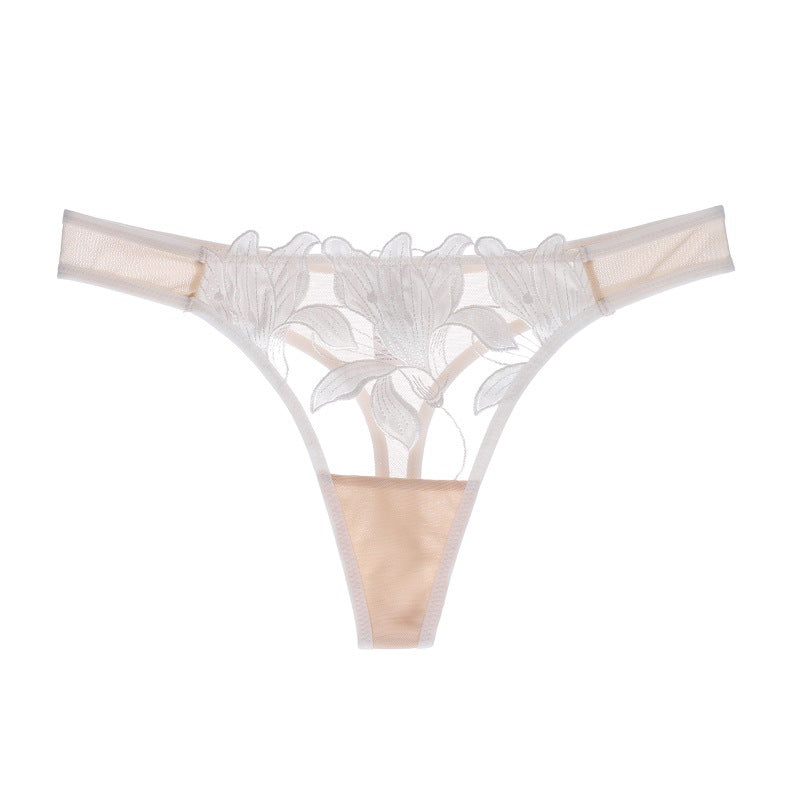 Rosie Lace Brazilian Mesh Thong White
