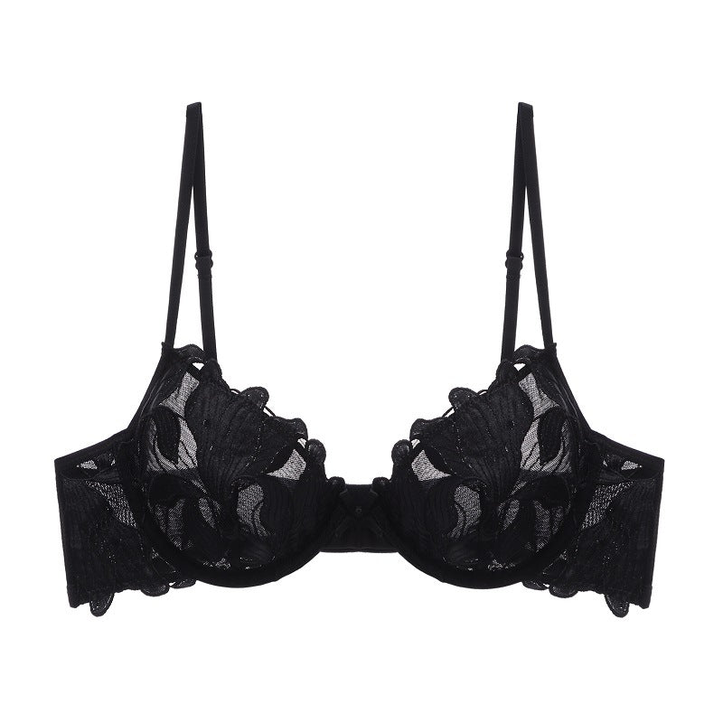 Rosie Mesh & Lace Underwired Bra Black