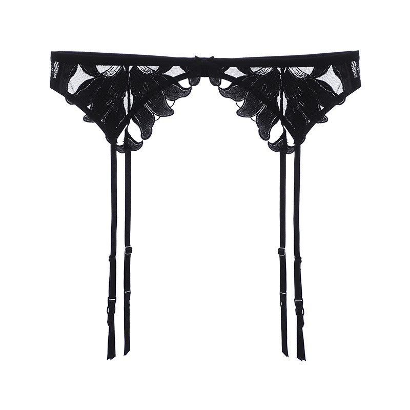 Rosie Lace & Mesh Suspenders Black
